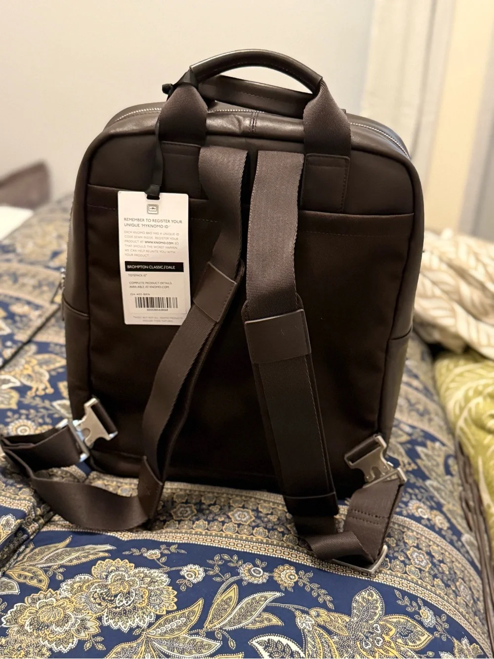 Knomo Dark Brown Leather totepack 15”
